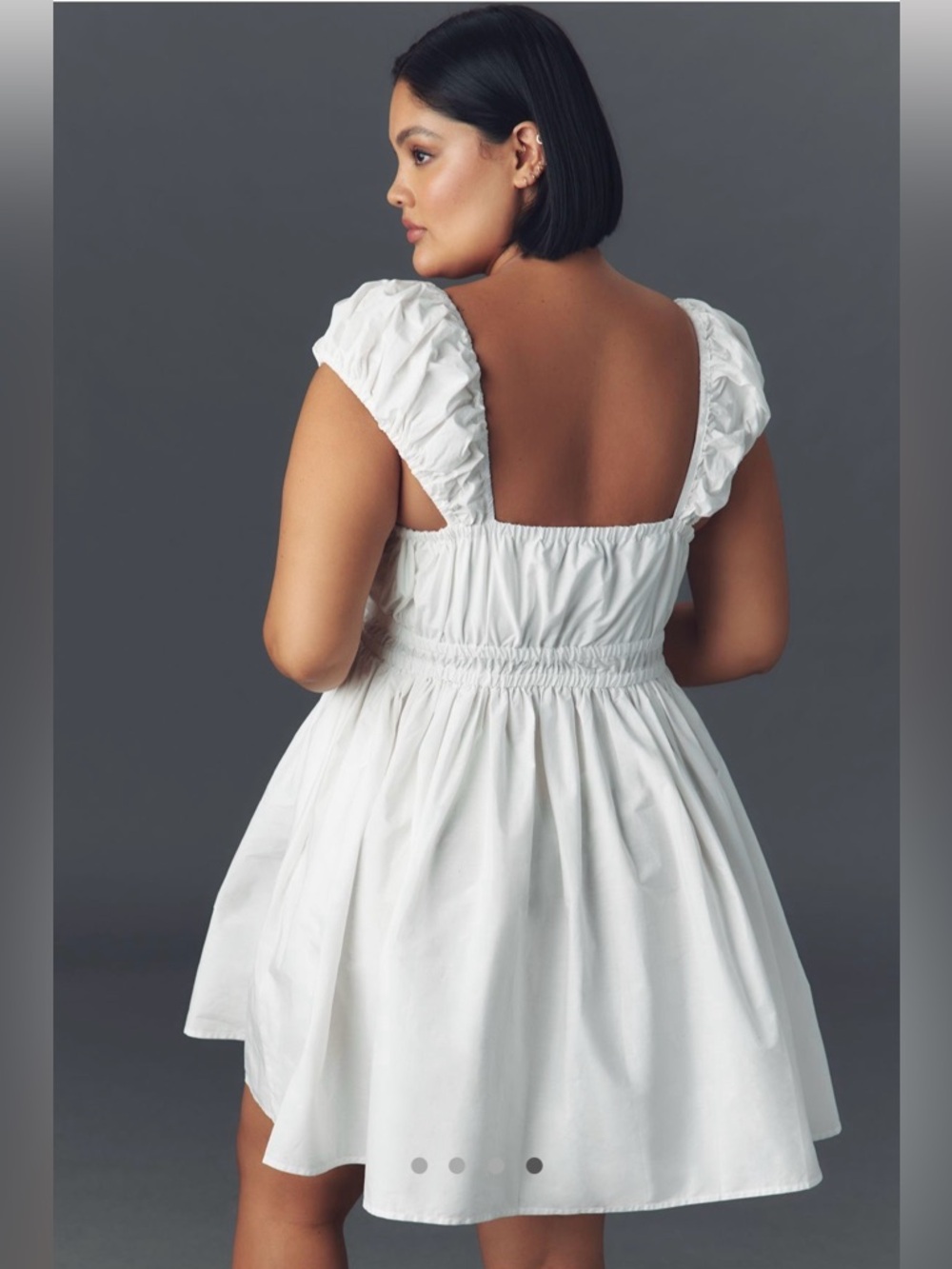 Eloquii Women's Plus Size 18 Square Neck Poplin Flare Mini Dress Short Sleeve - Picture 10 of 10